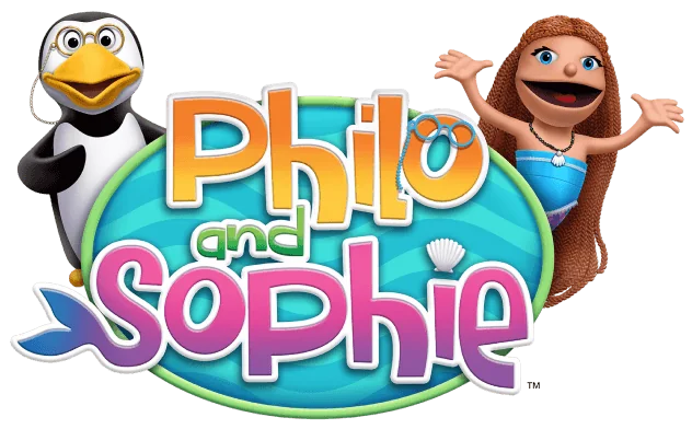 Philo and Sophie logo with cartoon characters smiling